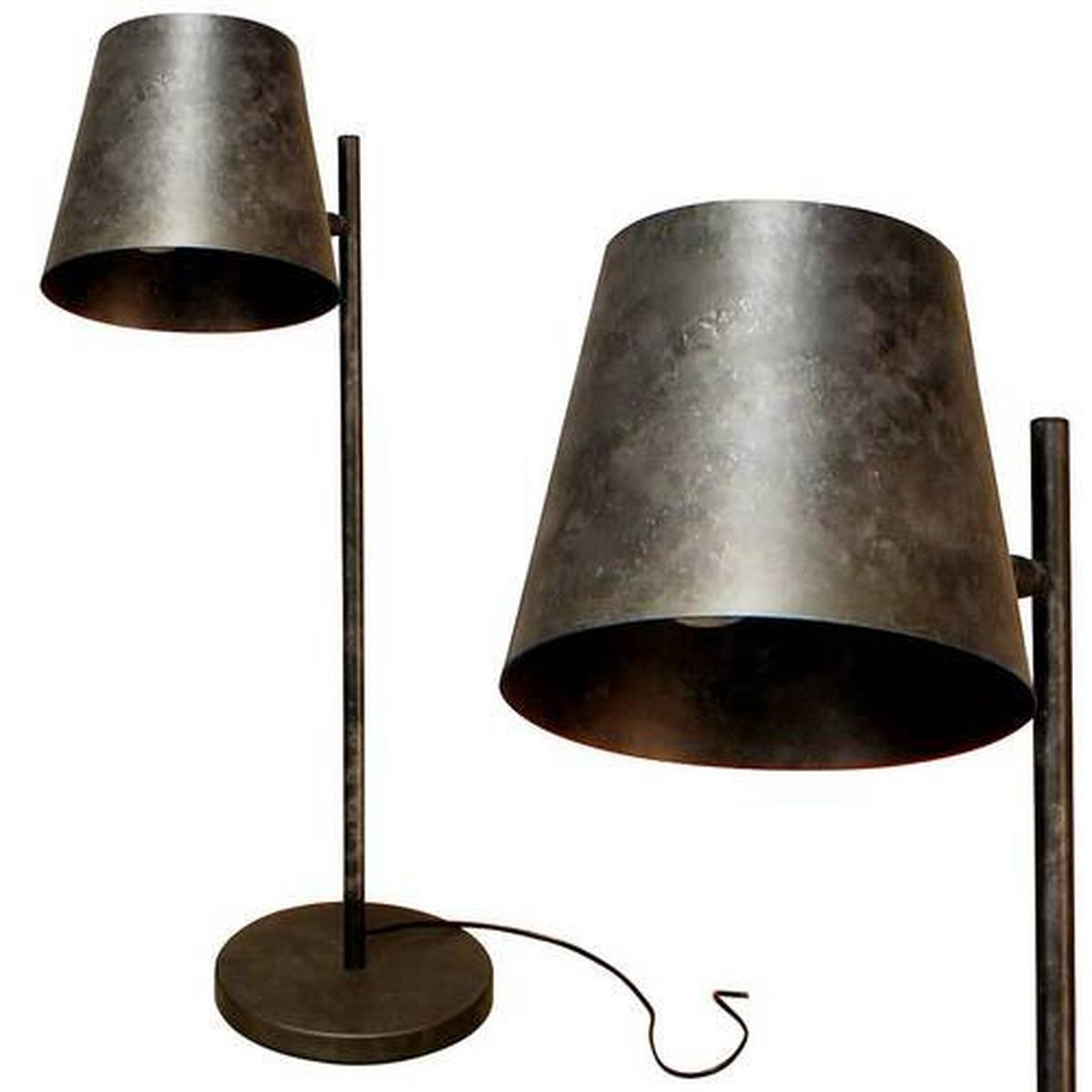 Tischlampe Colt Dunkelgrau Mit  Schnurschalter - Grau, Design, Metall (55/18/33cm)
