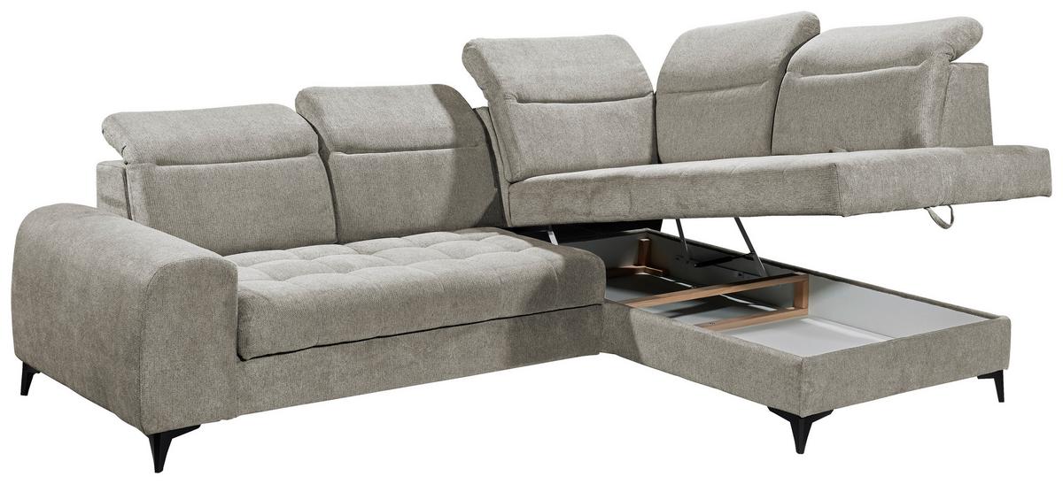 Ecksofa Rockdale Taupe S: 282x200 Cm - Taupe/Schwarz, KONVENTIONELL, Textil (282/200cm) - MID.YOU