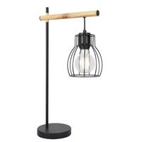 Tischleuchte 41-80059 - Schwarz, Natur, Metall (15/29/55cm)