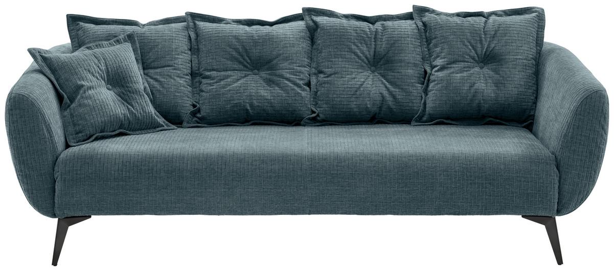 3-Sitzer-Sofa Baggio Blau B: 236 cm - Blau/Schwarz, MODERN, Textil (236/94/103cm) - Livetastic