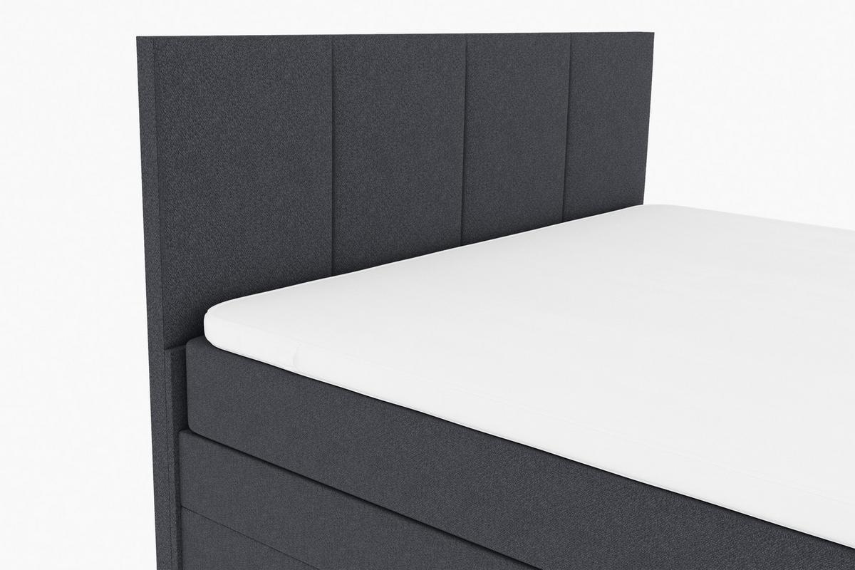 Boxspringbett Messina - Chromfarben/Anthrazit, KONVENTIONELL, Textil (160/200cm)