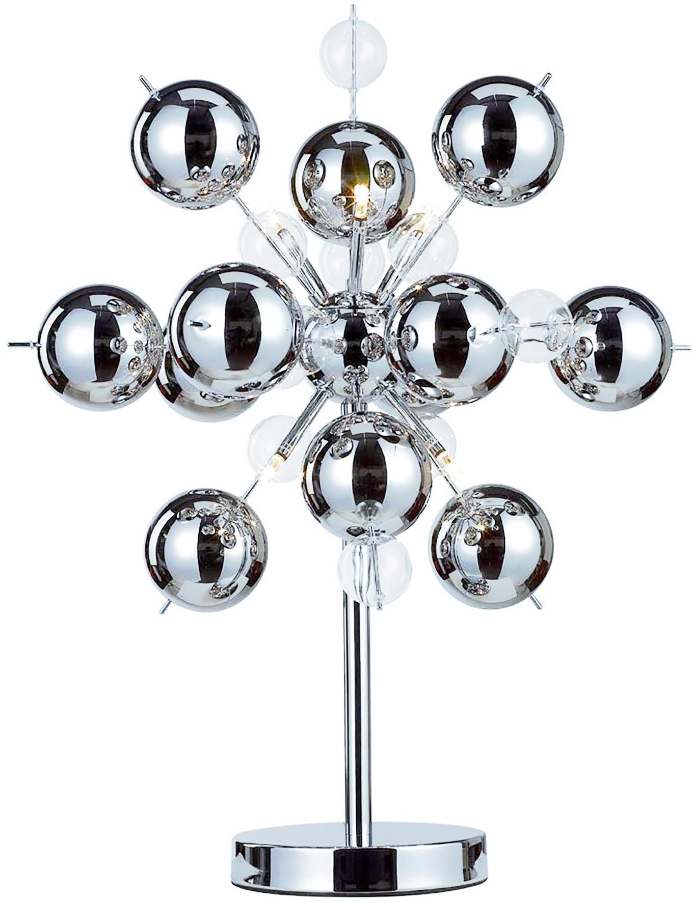 Tischlampe Explosion Klar/ Chromfarben - Klar/Chromfarben, Design, Glas/Metall (50/73cm) - Näve