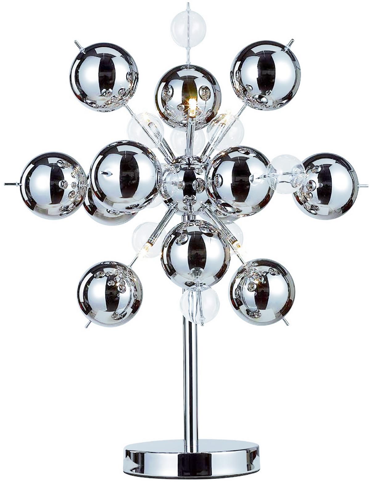 Tischlampe Explosion Klar/ Chromfarben - Klar/Chromfarben, Design, Glas/Metall (50/73cm) - Näve