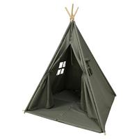 Spielzelt Tipi Mit Fenster Grau Sunny - Grau, LIFESTYLE, Textil (120/159,/120cm) - Ambia Garden