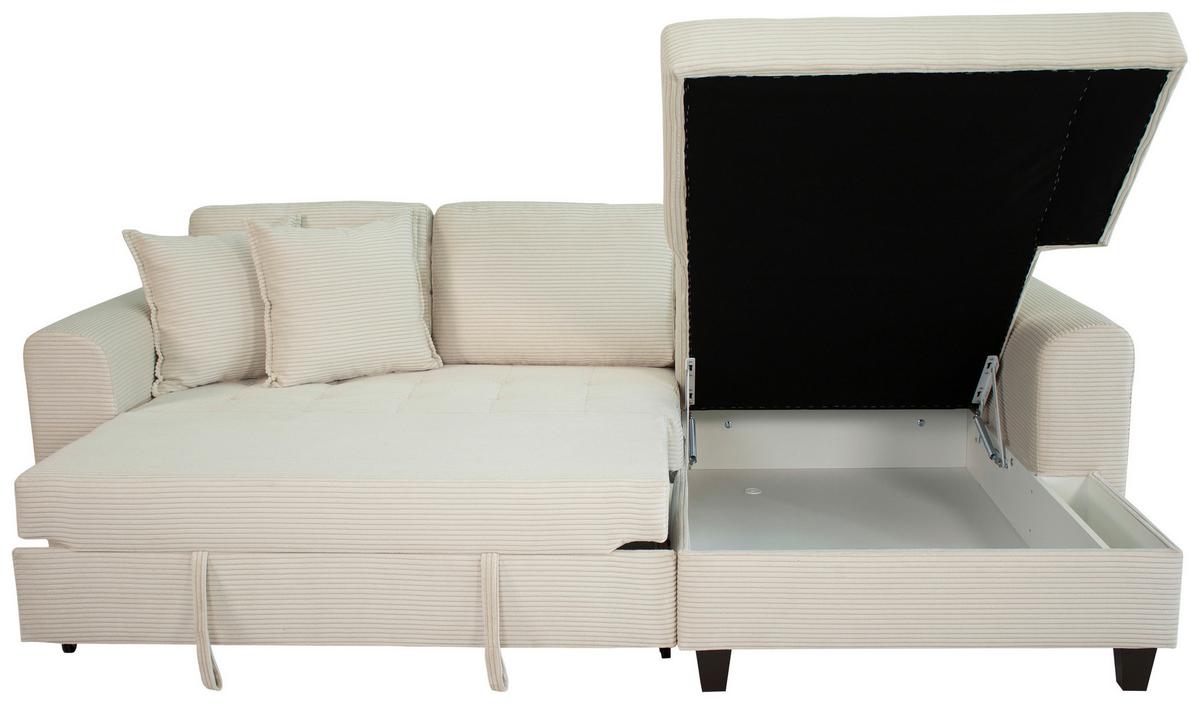 Ecksofa Moritz Creme S: ca. 265x155 cm - Creme, Trend, Textil (265/155cm)
