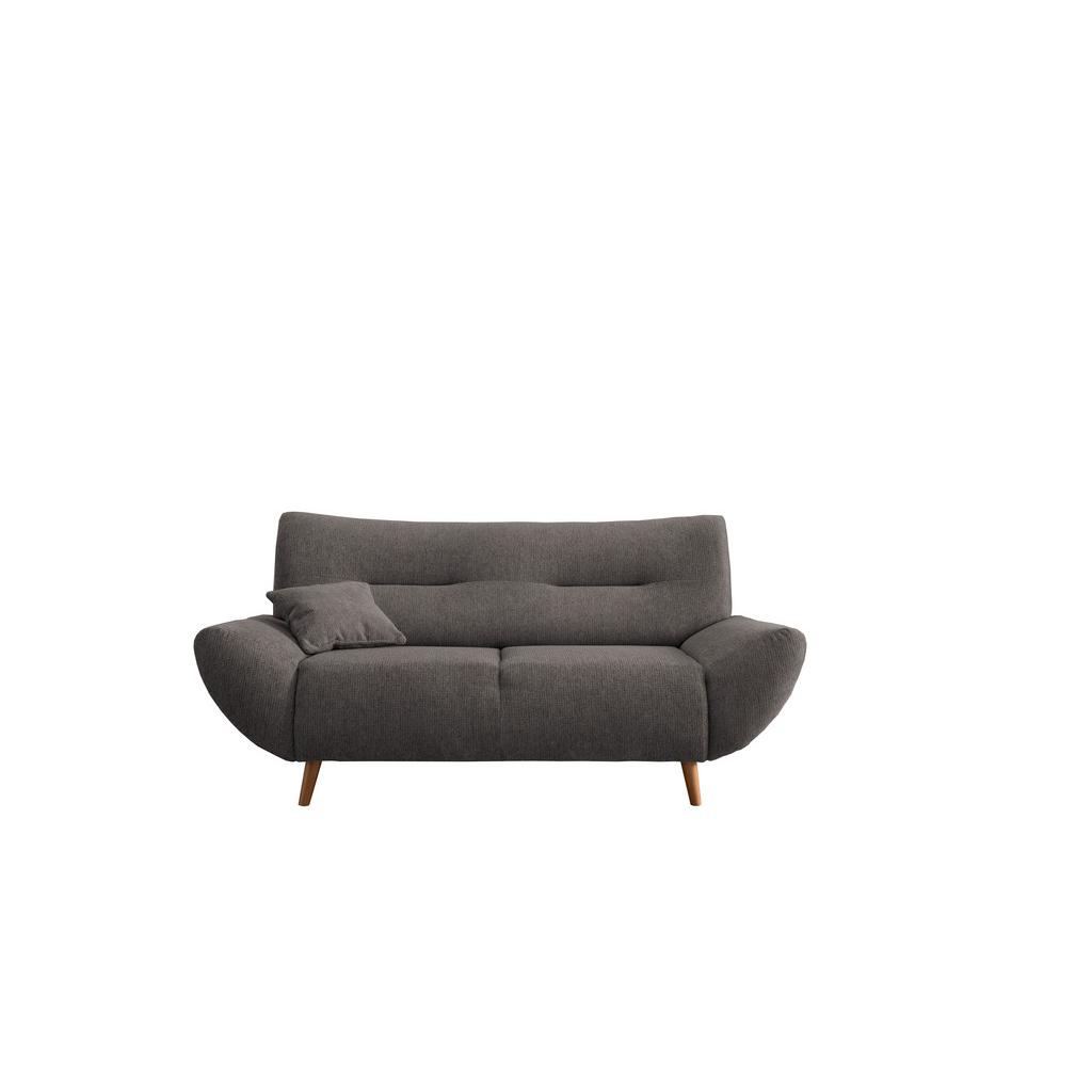 2-Sitzer-Sofa Chenille Graubraun, Rücken echt