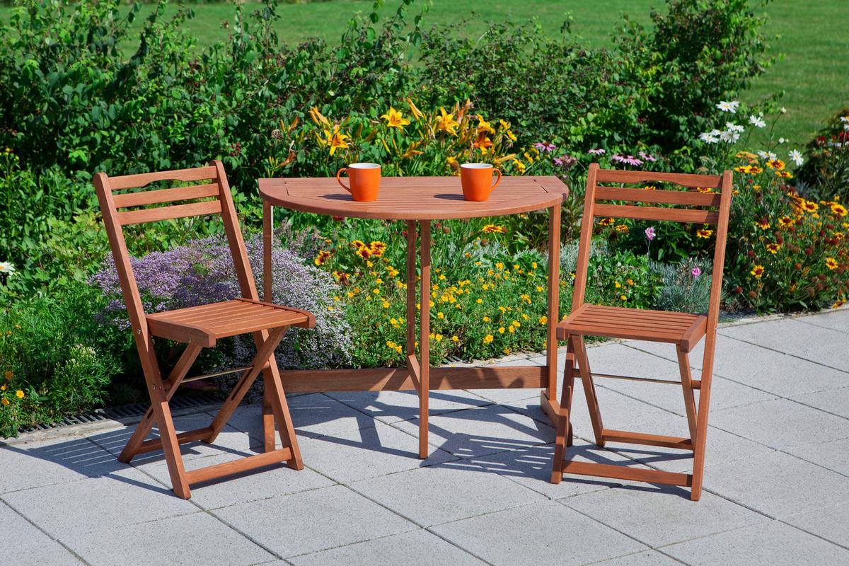 Gartentisch Klappbar Echtholz L: 90 cm - Naturfarben, KONVENTIONELL, Holz (90/72/60cm) - Gardenson