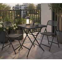 Gartenmöbelset 3-Teilig. schwarz - Schwarz, Basics, Metall (60/72/60cm)