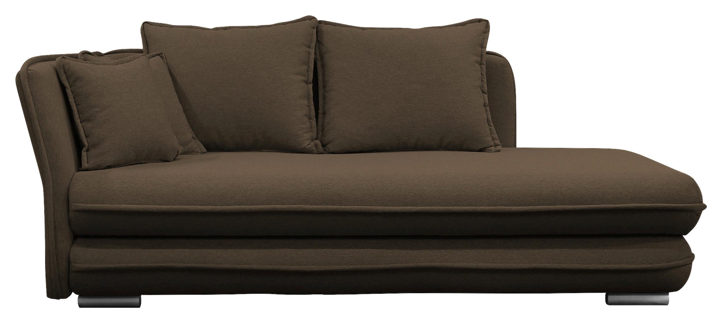 Liege Latte Braun Inkl. Bettkasten Ottomane Links - Silberfarben/Braun, Design, Textil (107/84/99/224cm) - MID.YOU