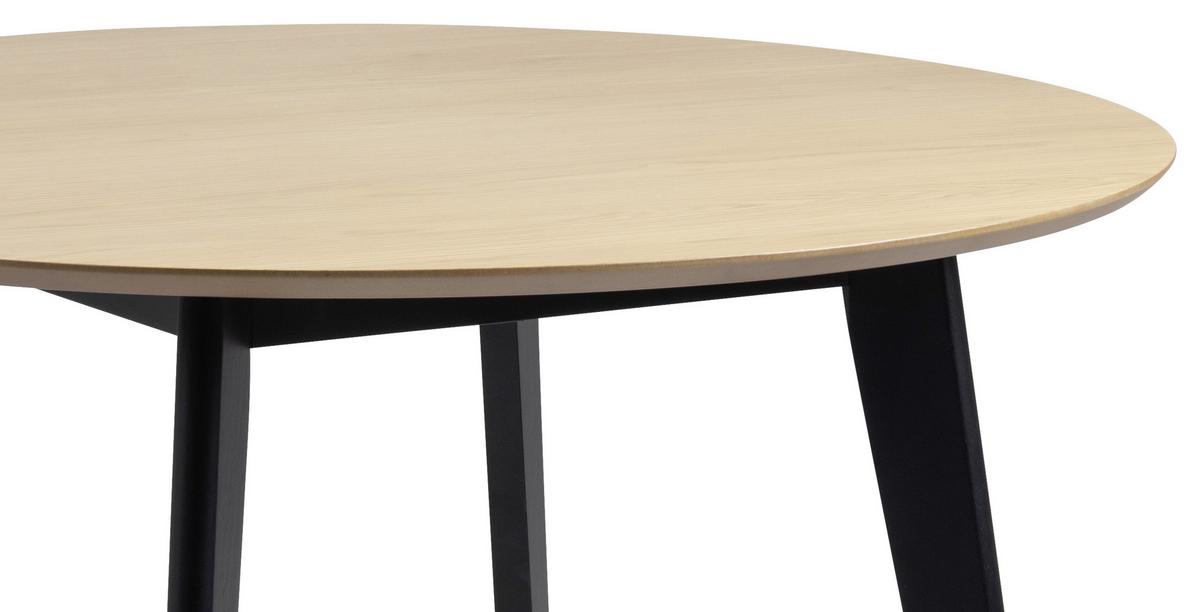 Esstisch Echtholz Roxby Ø 105 Cm Eiche/schwarz - Eichefarben/Schwarz, KONVENTIONELL, Holz (105/105/76cm) - MID.YOU