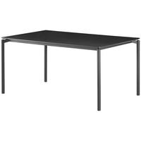 Esstisch Lean Mdf Schwarz, B: 160 cm - Schwarz, KONVENTIONELL, Holzwerkstoff/Metall (160/76/90cm) - P & B