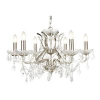 Kristall-hängeleuchte 8736-6ss Paris 6lt Chandelier - Klar/Silberfarben, Basics, Glas/Metall (70/125/70cm)