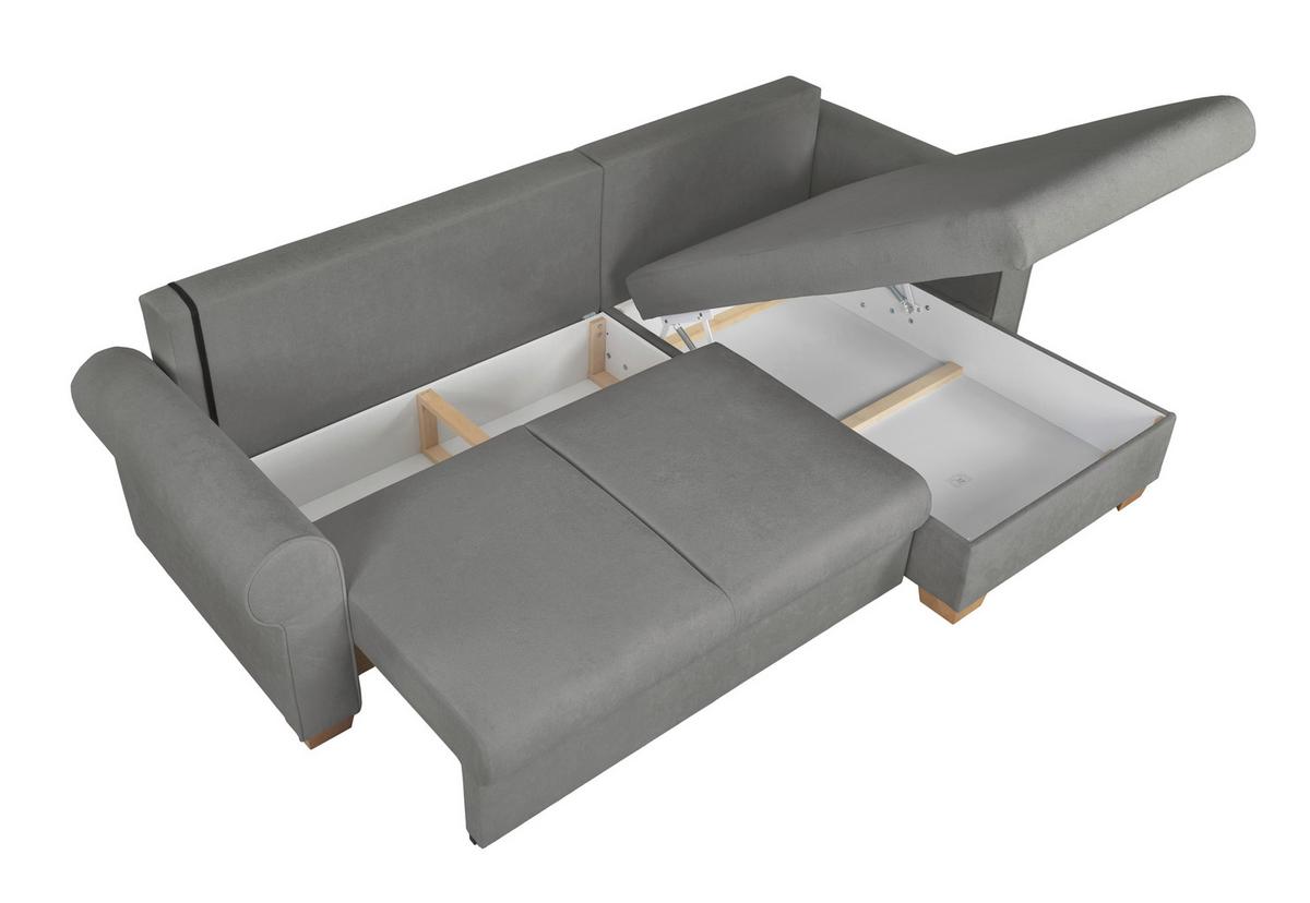 Ecksofa Arles, Grau 70 S: 266x161 Cm - Buchefarben/Grau, Design, Textil (266/161cm) - MID.YOU