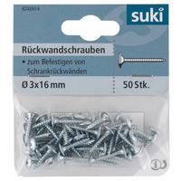 Rückwandschraube aus Stahl L: 1,6 cm, 50 Stk. - Silberfarben, Metall (1,6cm) - Suki