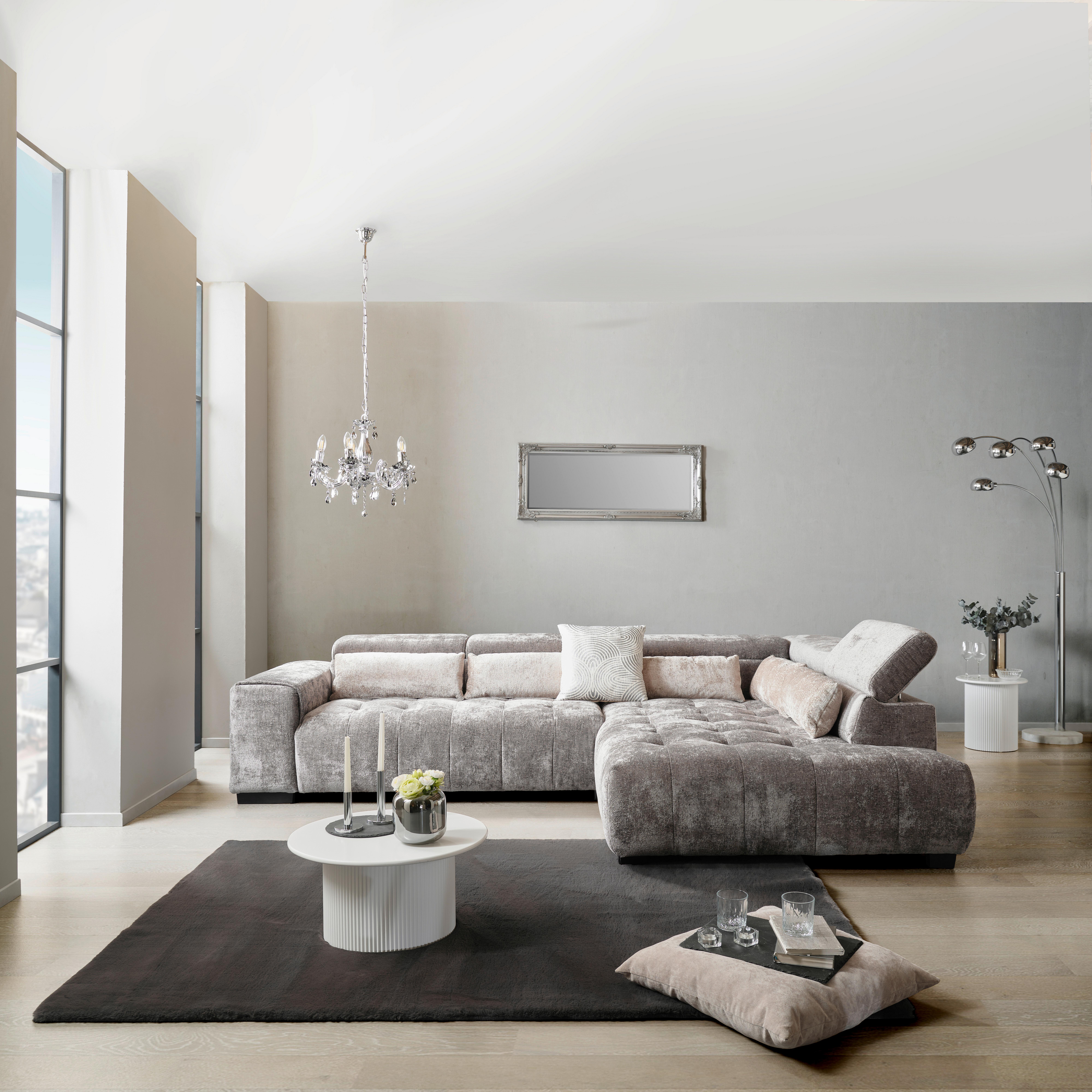 Ecksofa Matera - Beige/Schwarz, MODERN, Holz/Holzwerkstoff (311/230cm)