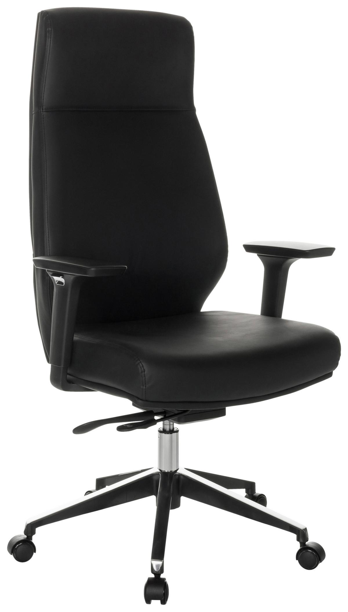 Chefsessel Vitoro Eco - Schwarz, Basics, Leder/Kunststoff (68/123-130/68cm) - MID.YOU