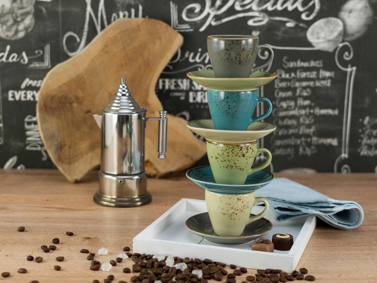 Nature Collection 8-Teilig Beige, Grau, Blau, Grün - Blau/Beige, Trend, Keramik - Creatable