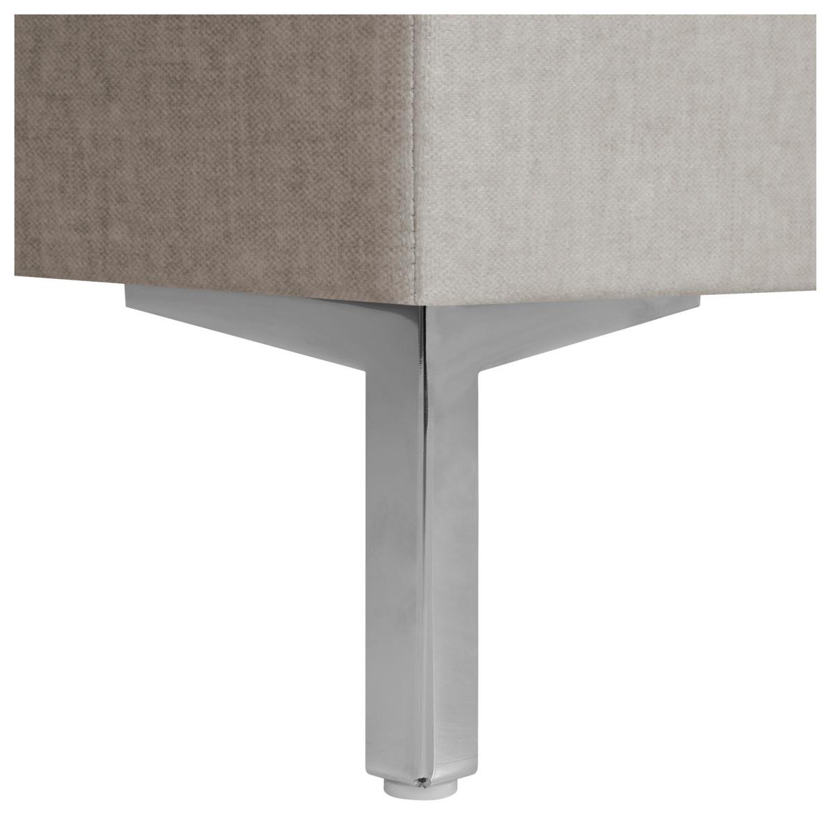 Boxspringbett mit Topper 180x200 cm Graz, Taupe - Taupe/Alufarben, MODERN, Textil (180/200cm) - MID.YOU