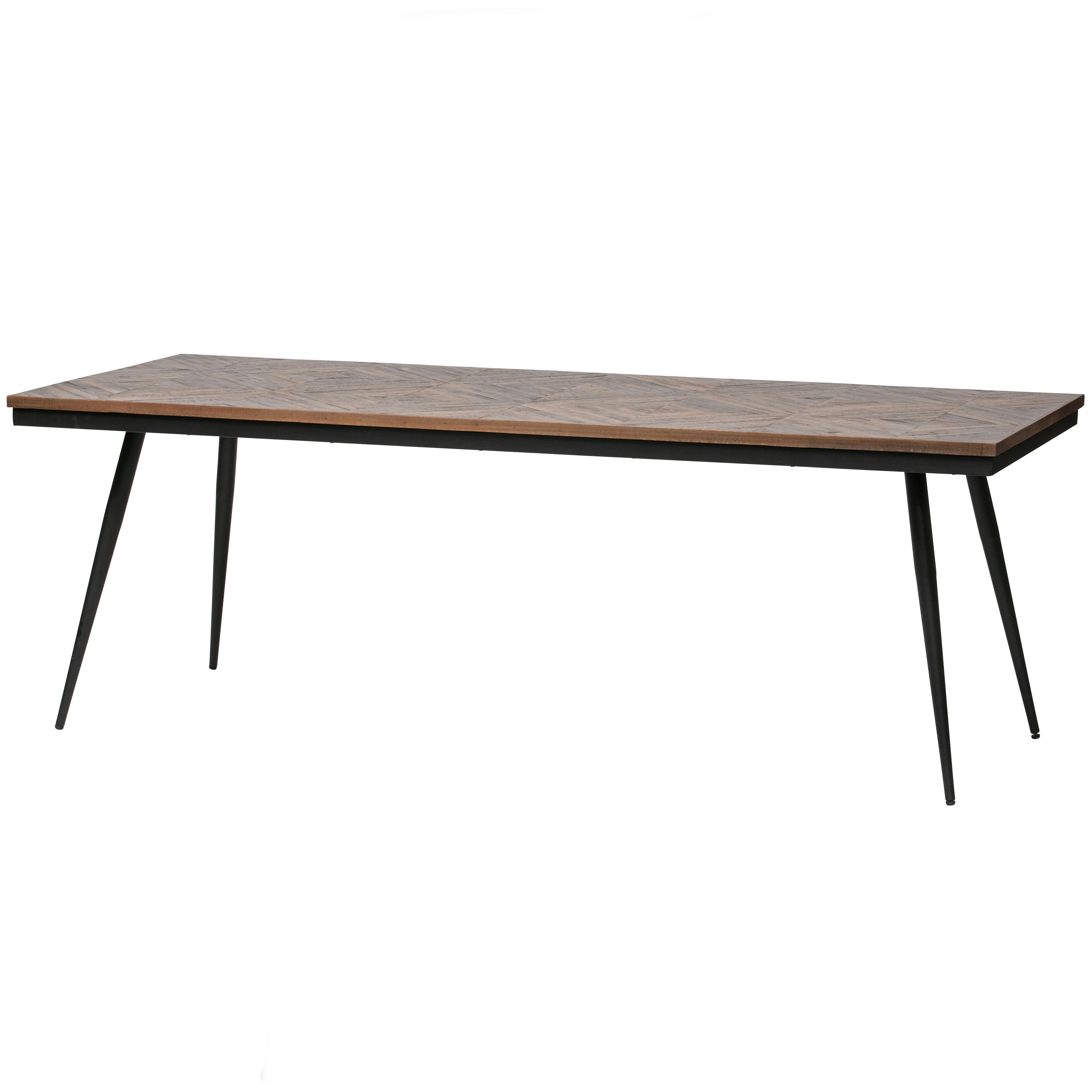 Esstisch Rhombic Teakfarben L: 220 Cm - Schwarz/Teakfarben, Design, Holz/Metall (220/90/76cm) - Livetastic