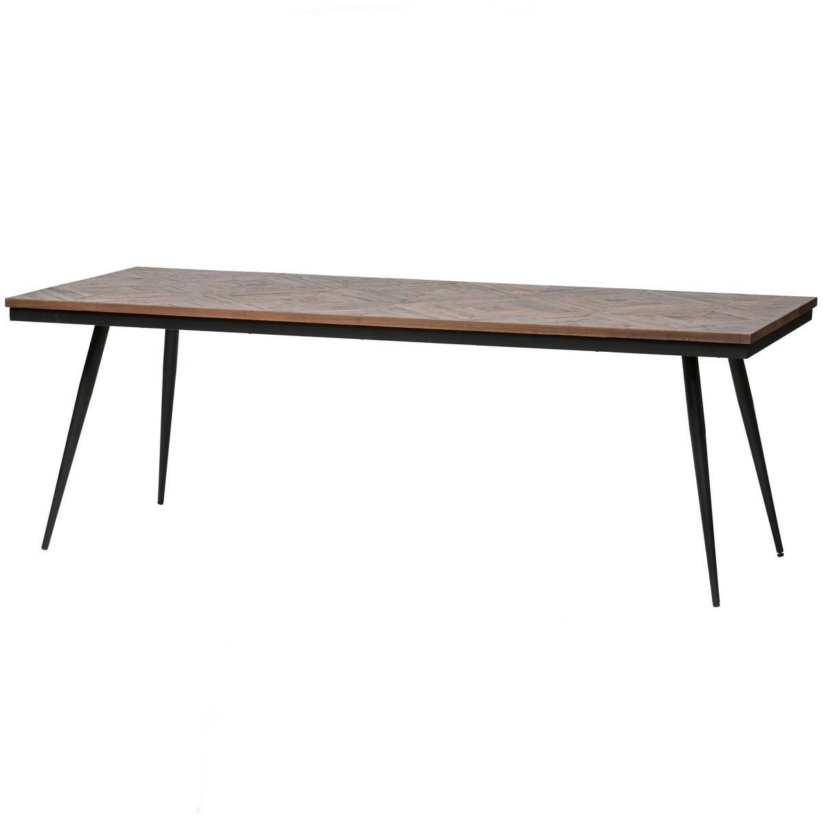 Esstisch Rhombic Teakfarben L: 220 Cm - Schwarz/Teakfarben, Design, Holz/Metall (220/90/76cm) - Livetastic