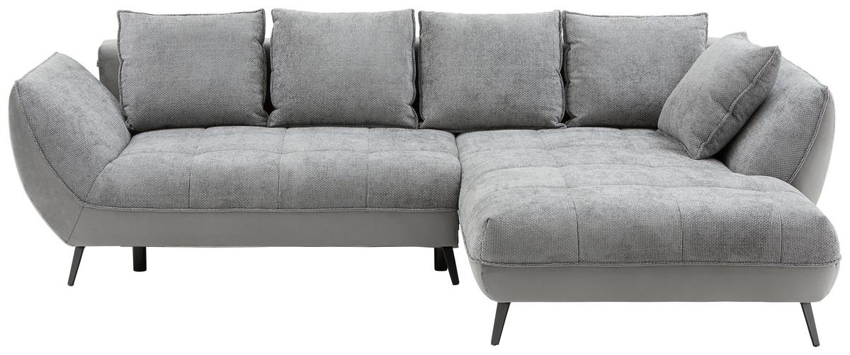 Ecksofa Midway - Schwarz/Grau, MODERN, Holz/Holzwerkstoff (282/187cm)
