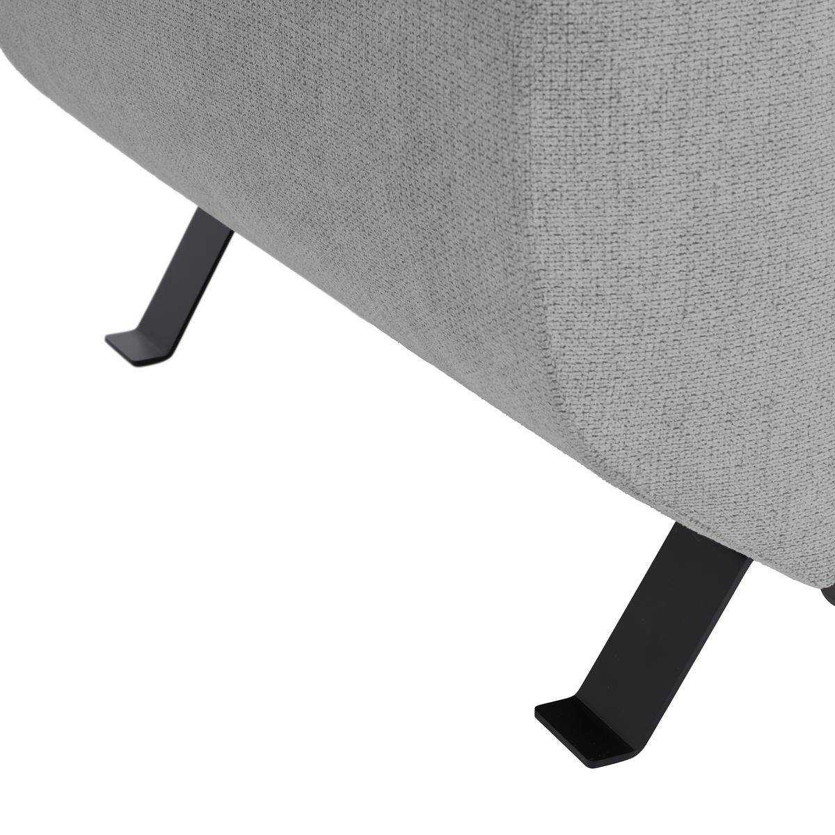 Rohová sedačka RAVEN, pravá, svetlosivá - čierna/svetlosivá, Modern, kov/textil (257cm) - Mömax
