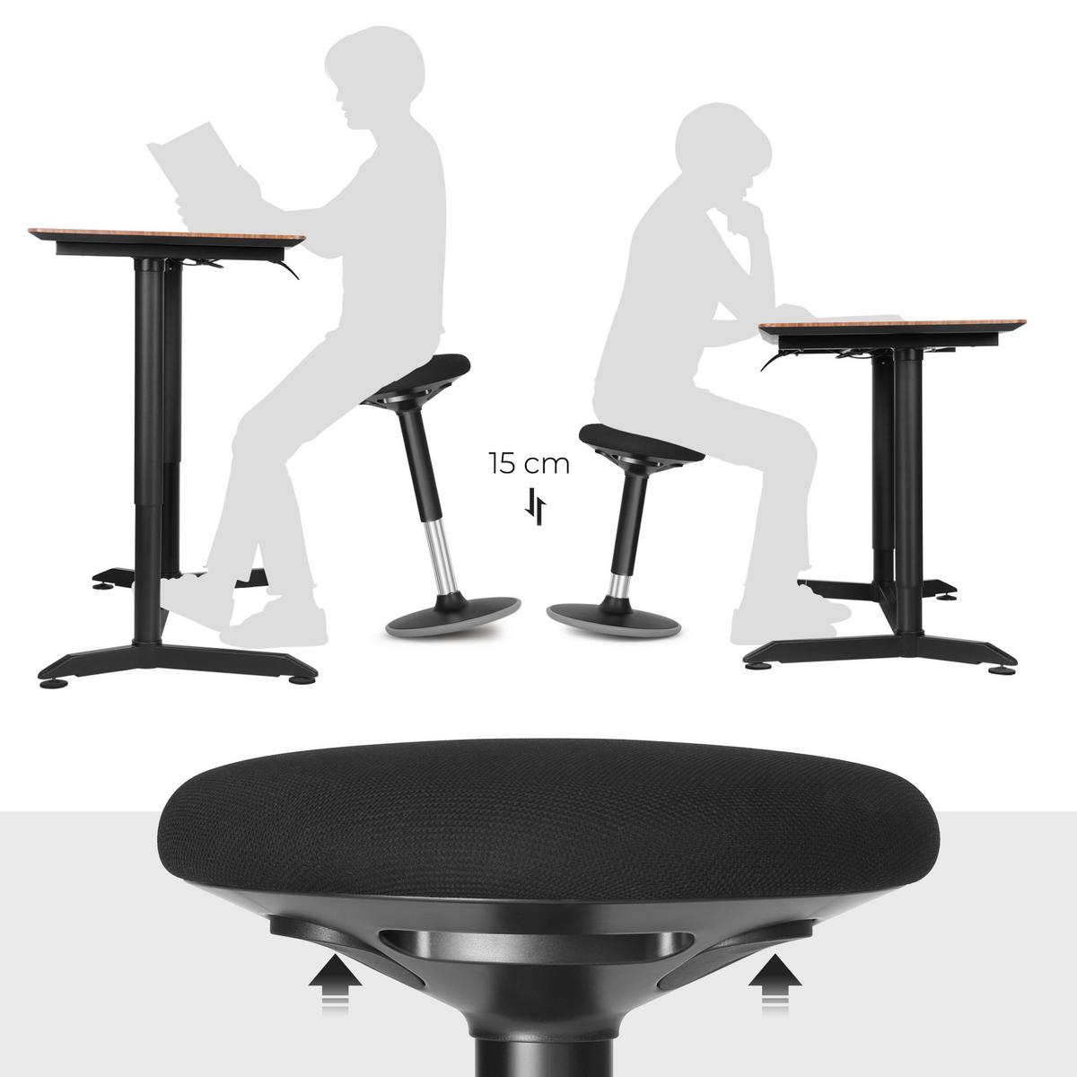 HOCKER Schwarz B: 36cm - Schwarz, Basics, Kunststoff/Textil (36/50/36cm)
