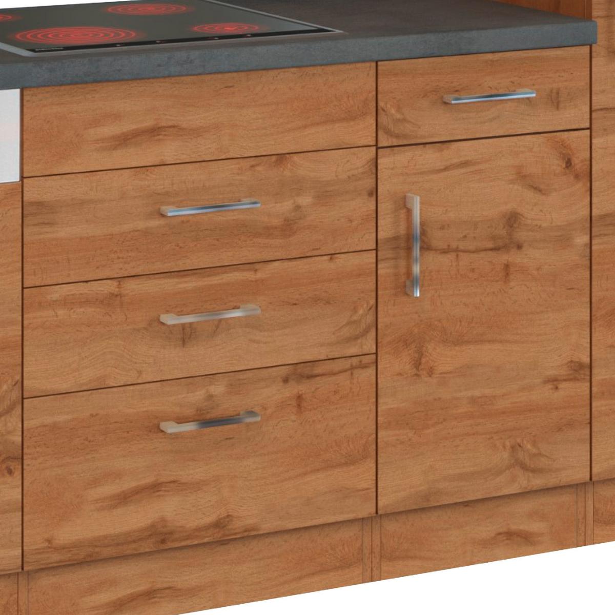 Küchenzeile Sorrento ohne Geräte ca. 270 cm Eichefarben - Eichefarben/Anthrazit, MODERN, Holzwerkstoff (210/200/60cm) - Held