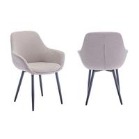 Stuhl-set Taupe B: 64 Cm - Taupe/Schwarz, MODERN, Textil/Metall (64/86/59cm) - Livetastic