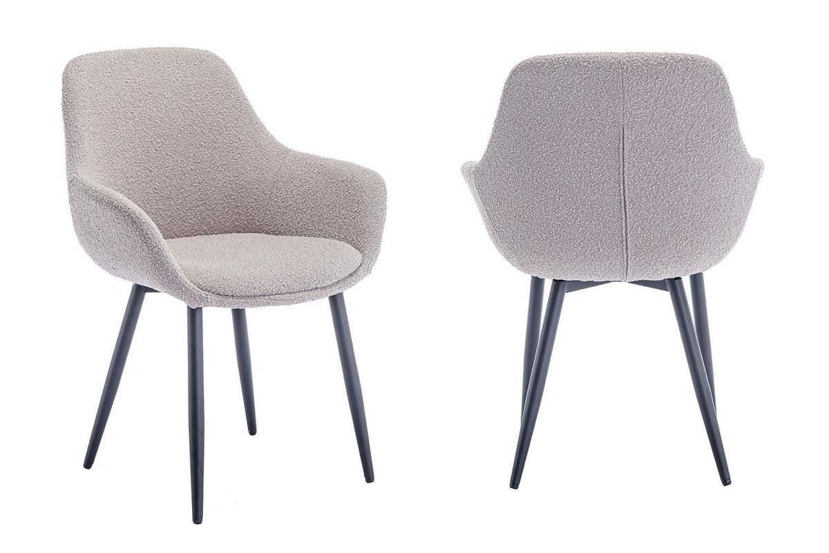 Stuhl-set Taupe B: 64 Cm - Taupe/Schwarz, MODERN, Textil/Metall (64/86/59cm) - Livetastic