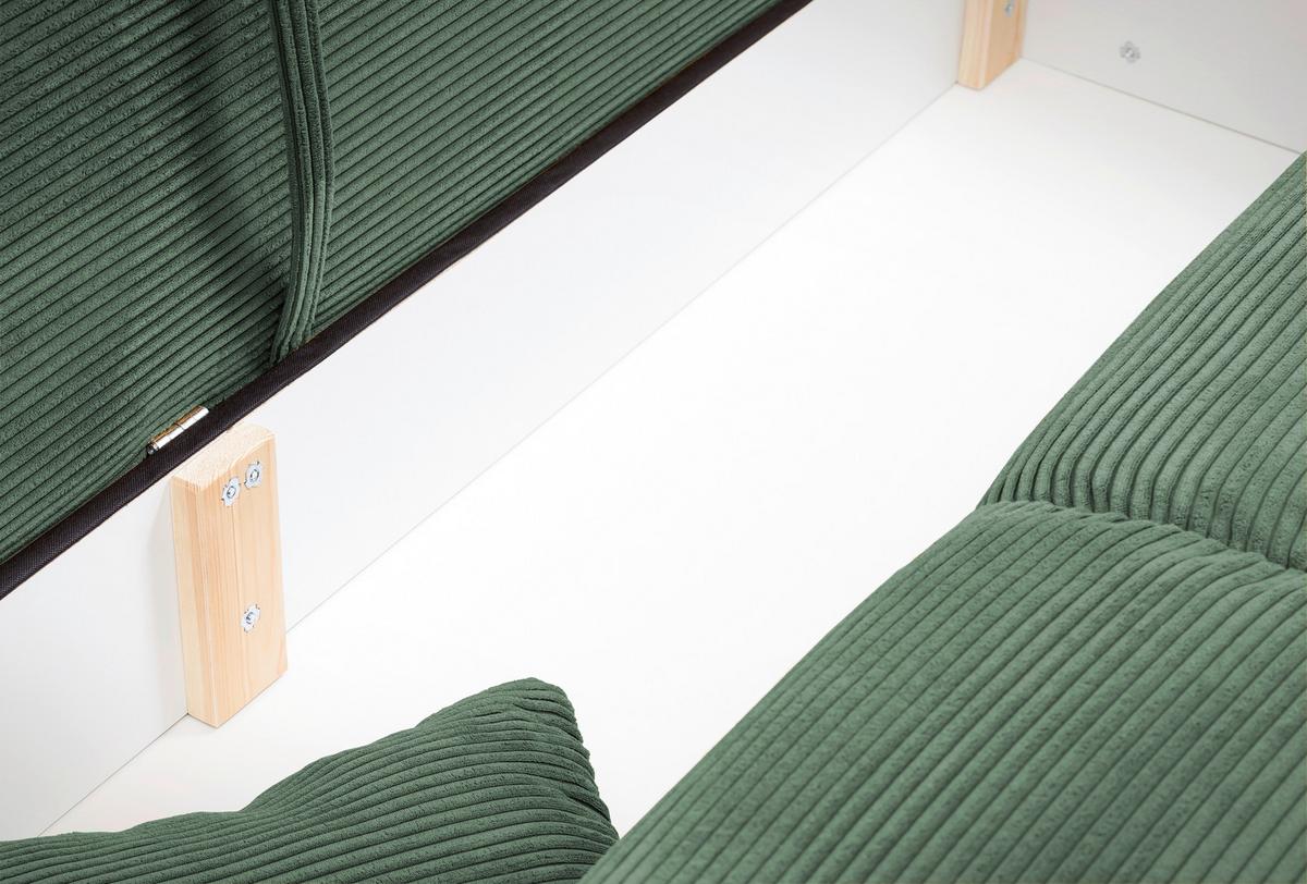 Bigsofa Pera, Dunkelgrün B: 242 cm - Chromfarben/Dunkelgrün, MODERN, Textil (242/71/90/131cm) - Livetastic