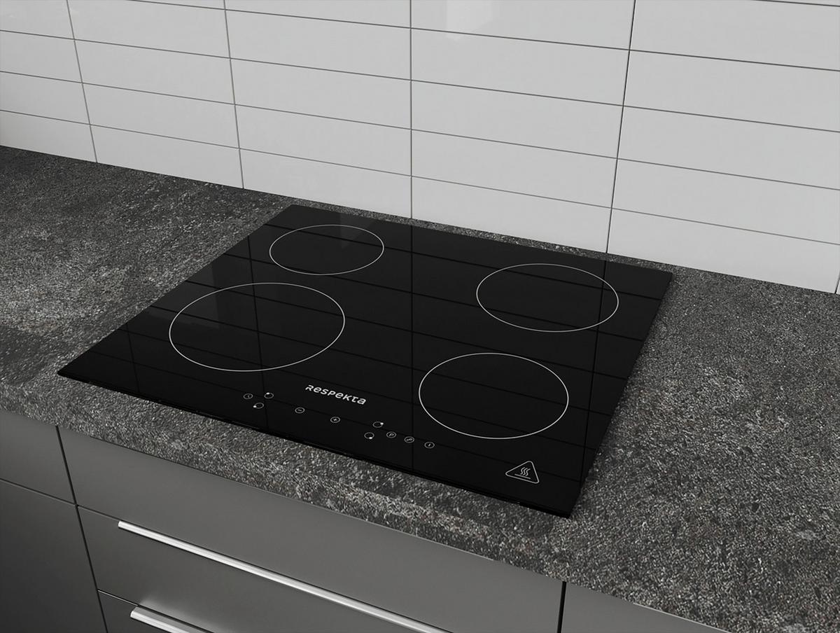 Herdset Schwarz B: 59,5 Cm - Schwarz, Basics, Glas/Metall (59,5/65,3/52,1cm) - Respekta