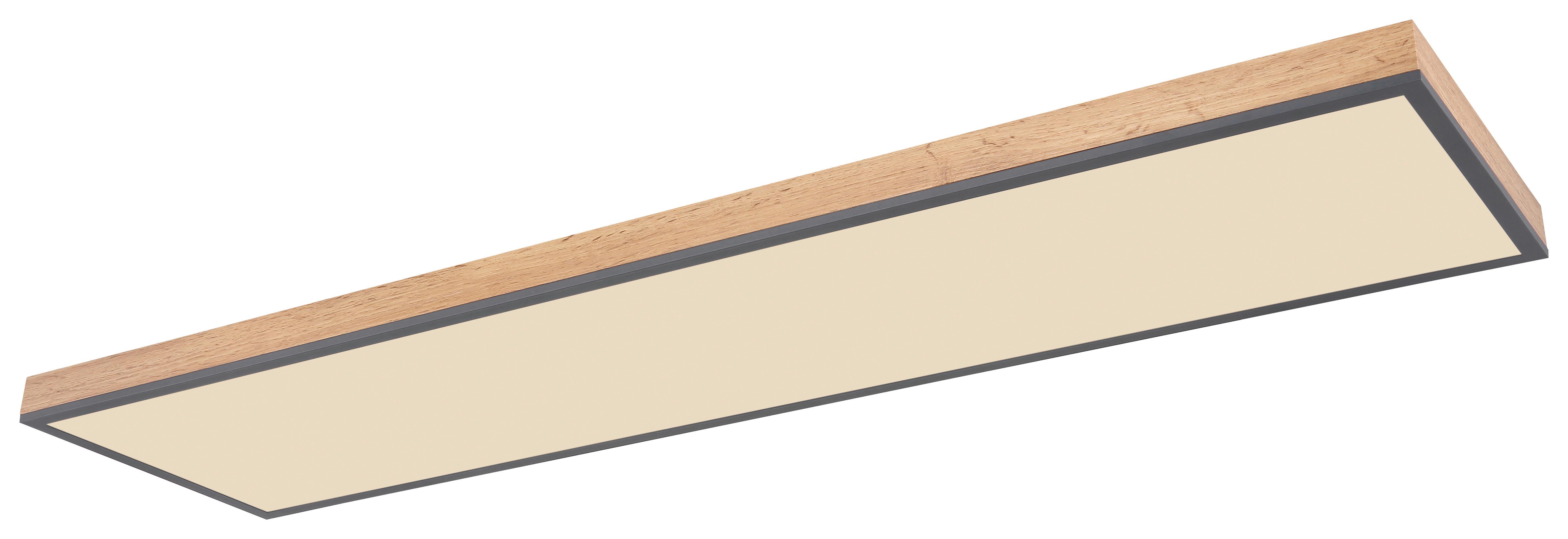 Led-deckenleuchte 416080wd5-Cct L: 120 - Opal/Graphitfarben, Basics, Holz/Kunststoff (120/30/7,5cm) - Globo