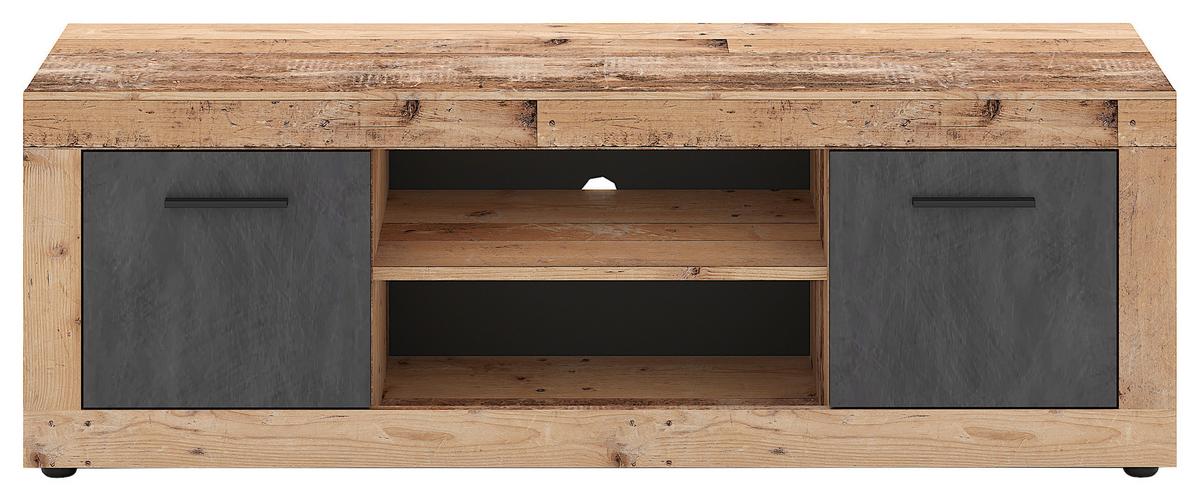Komoda LUNA old style light/matera - čierna/farba duba, Design, kompozitné drevo/plast (140/48/40cm) - MID.YOU