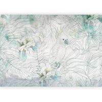 Fototapete Textil, Grün, B/H: 200x140cm - Hellgrau/Grün, LIFESTYLE, Textil (200/140cm) - artgeist