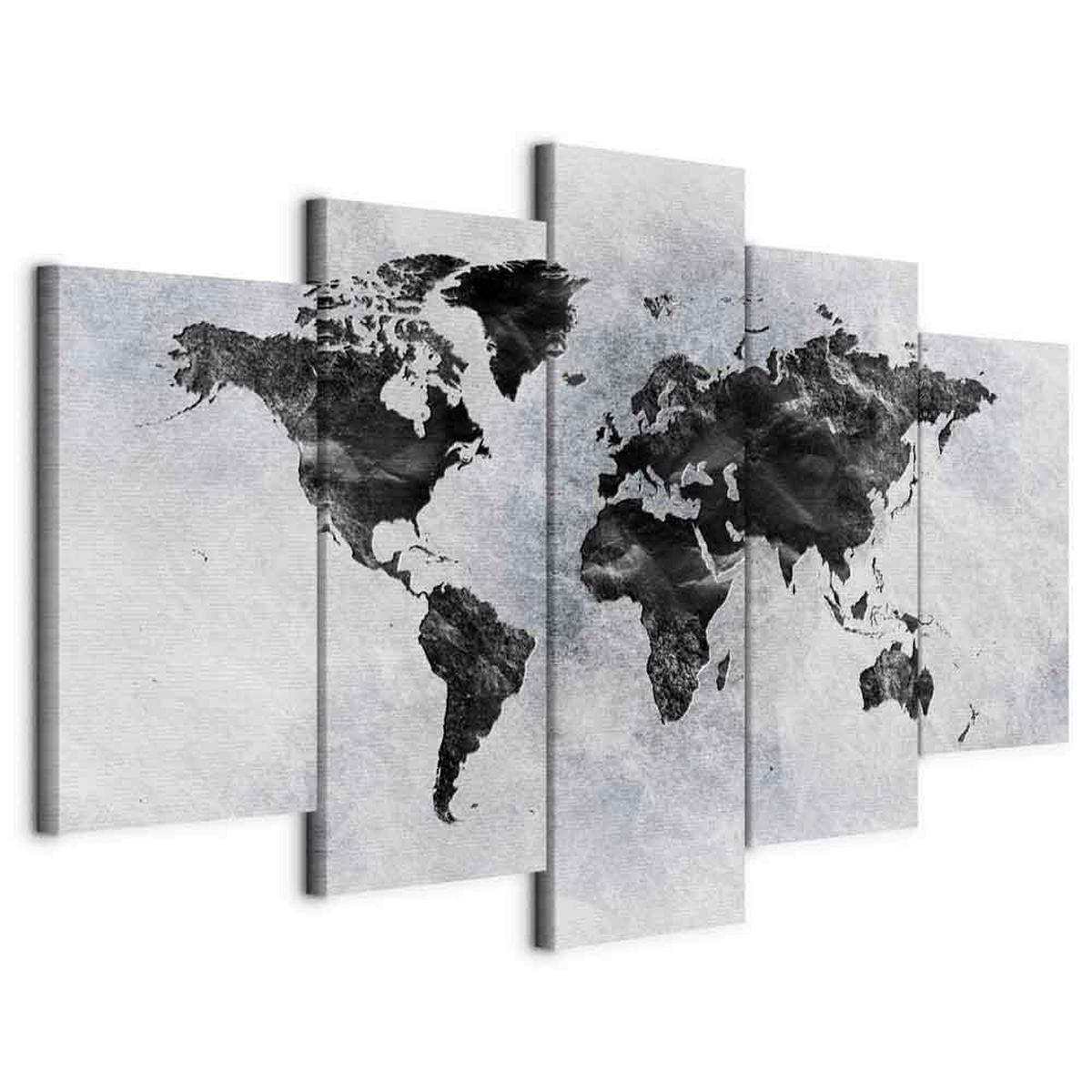 Leinwandbild Concrete Grau Dunkelgrau B: 200 cm - Dunkelgrau/Grau, Basics, Holzwerkstoff/Textil (200/100/1,2cm) - artgeist