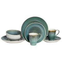 KOMBINOVANÝ SERVIS CALDERA GREEN - biela/zelená, Basics, keramika - Creatable