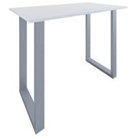 Bartisch Xona B 140x80 - Silberfarben/Weiß, KONVENTIONELL, Holzwerkstoff/Metall (140/102/80cm)