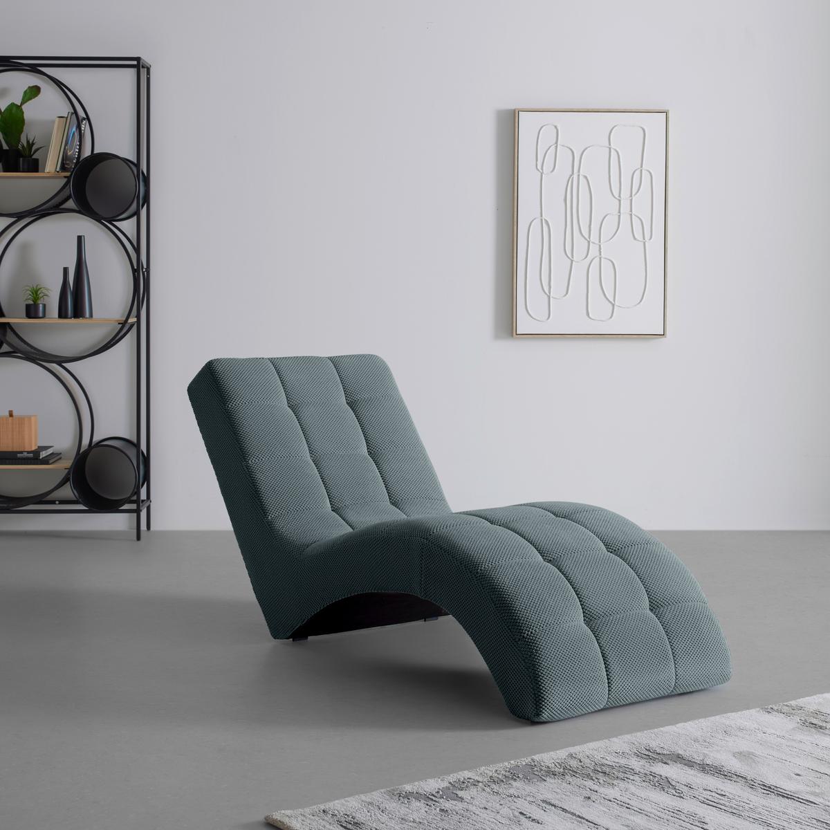 Relaxačné ležadlo LAVANDA, modrosivá, max. 120 kg - čierna/modrosivá, Modern, textil/plast (68/80/167cm) - Mömax