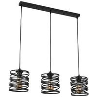 Hängeleuchte Timea H: 120 cm 3-Flammig - Schwarz, ROMANTIK / LANDHAUS, Kunststoff/Metall (69/17/120cm) - James Wood