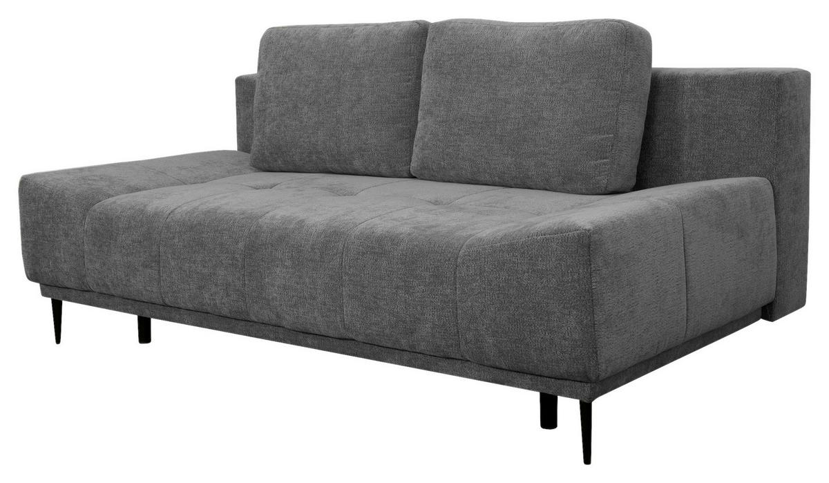 Schlafsofa Malpenza Dunkelgrau B: 199 cm - Dunkelgrau/Schwarz, Trend, Textil (199/91/110cm)