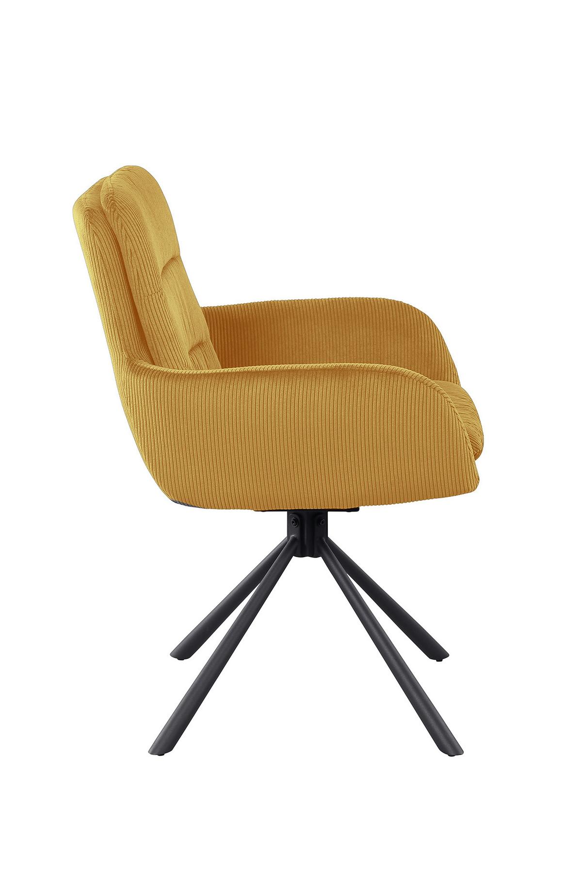 Armlehnstuhl Goldfarben B: 60cm - Goldfarben/Schwarz, MODERN, Textil/Metall (60/89/64cm) - Livetastic