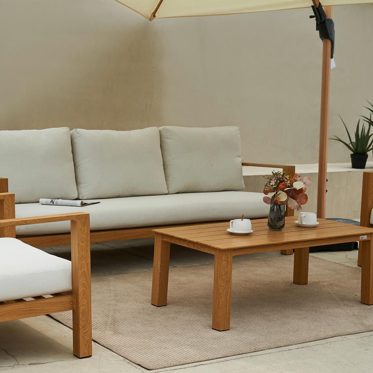 Dining-Loungeset Orla - Eichefarben/Braun, MODERN, Metall (223,5/89/73,5cm) - Ambia Garden