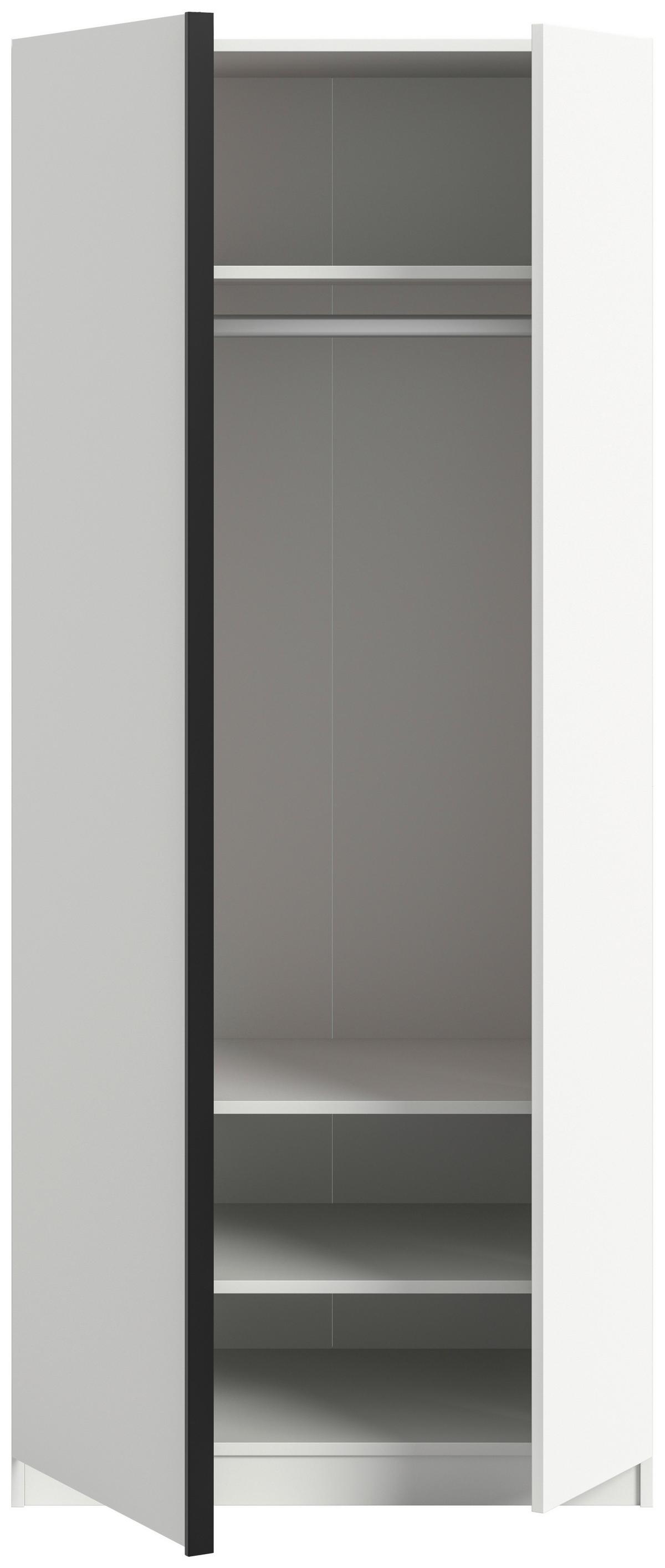 DREHTÜRENSCHRANK Oakland, Weiß B: 80 cm - Weiß, MODERN, Holzwerkstoff (80cm) - MID.YOU