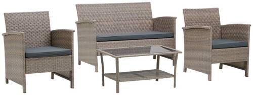 Loungegarnitur Barbara Aus Metall/Kunststoff/Glas