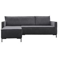 Rohová sedacia súprava, sivá - čierna/sivá, Design, kov/textil (232/90/154cm) - MID.YOU