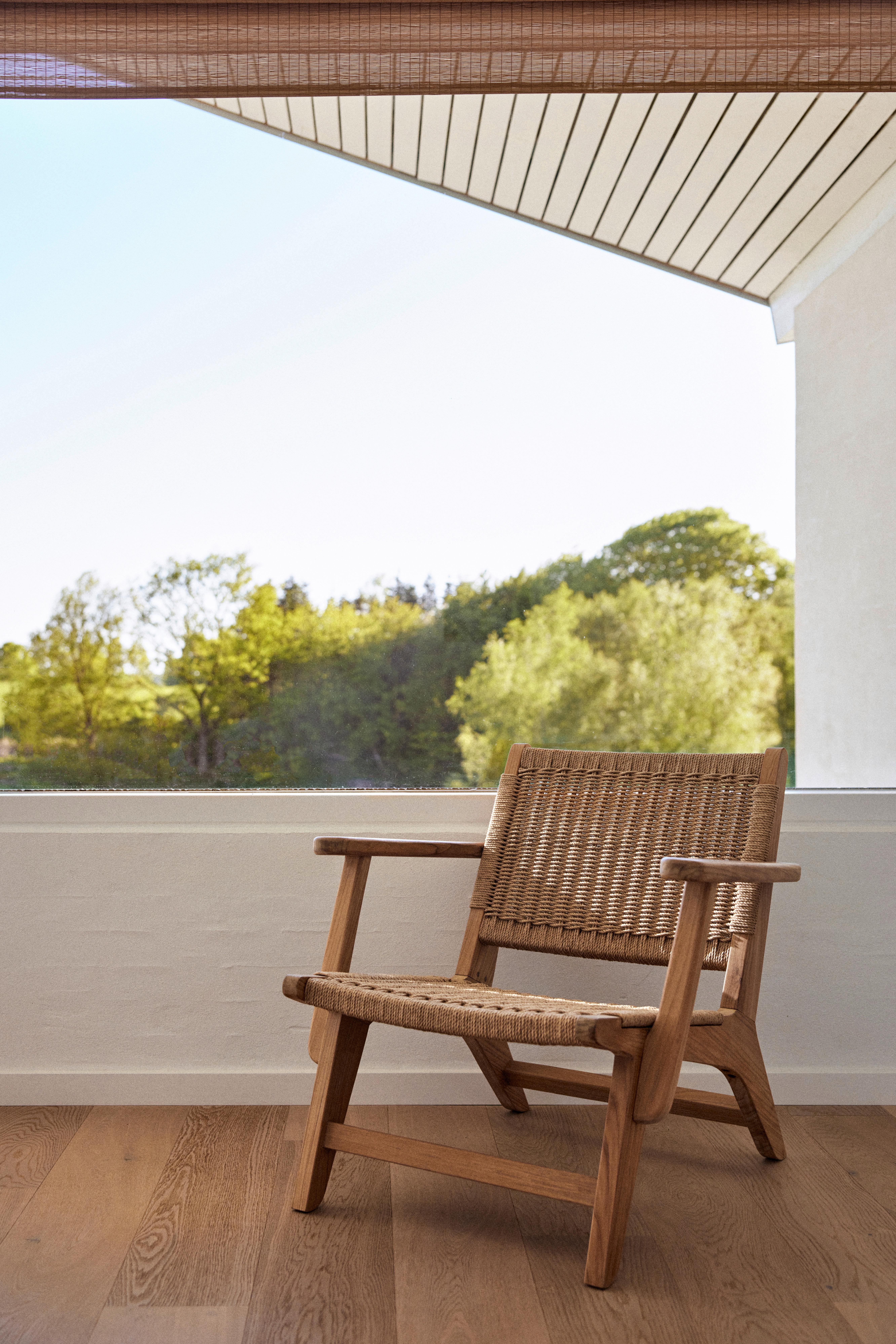Loungesessel Eya Indoor 68x71x72 cm, Natur - Hellbraun/Teakfarben, Natur, Holz/Papier (68/71/72cm) - Gardenson