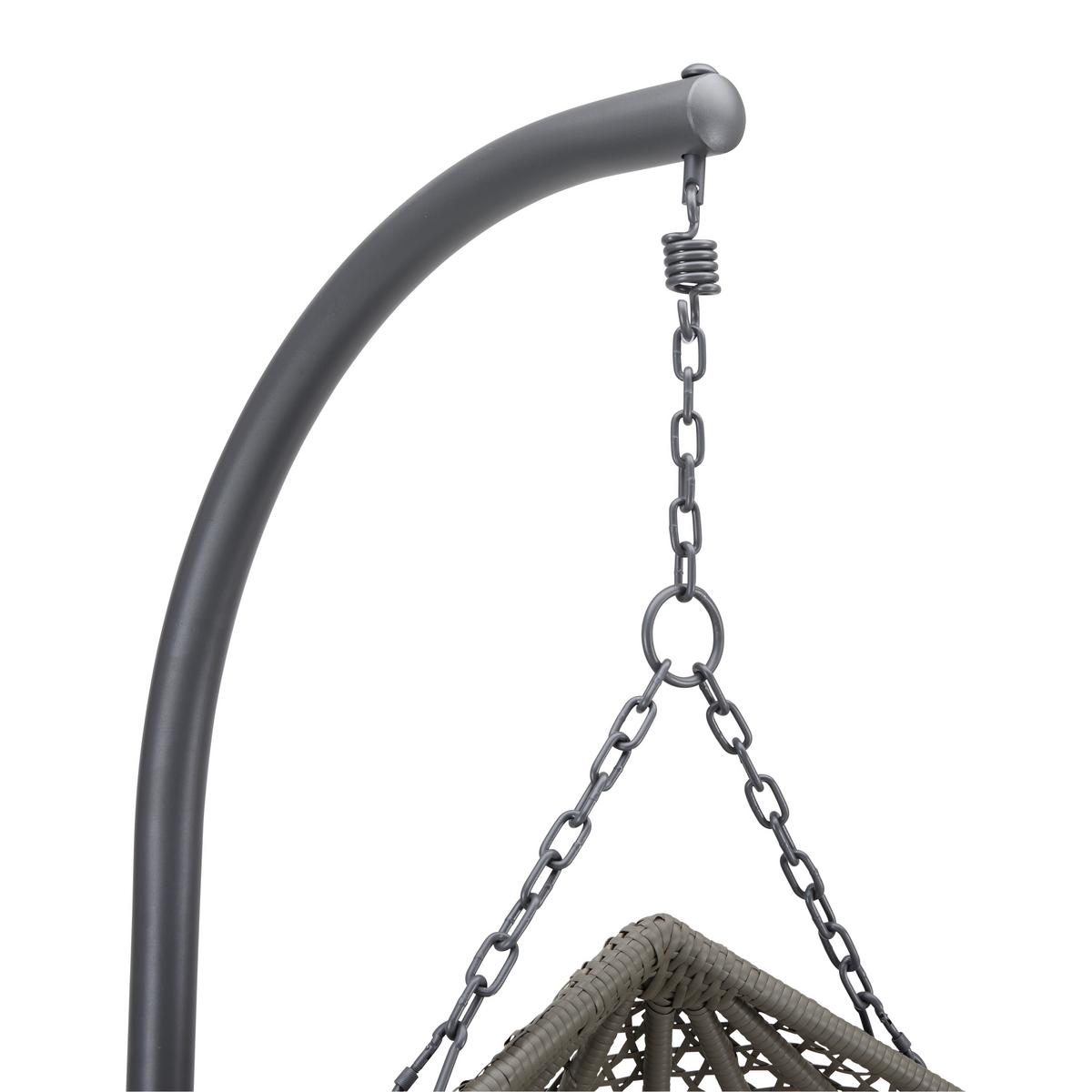 Závesné kreslo Bari - sivá/svetlosivá, Modern, kov/textil (130/201/116cm) - Bessagi Garden