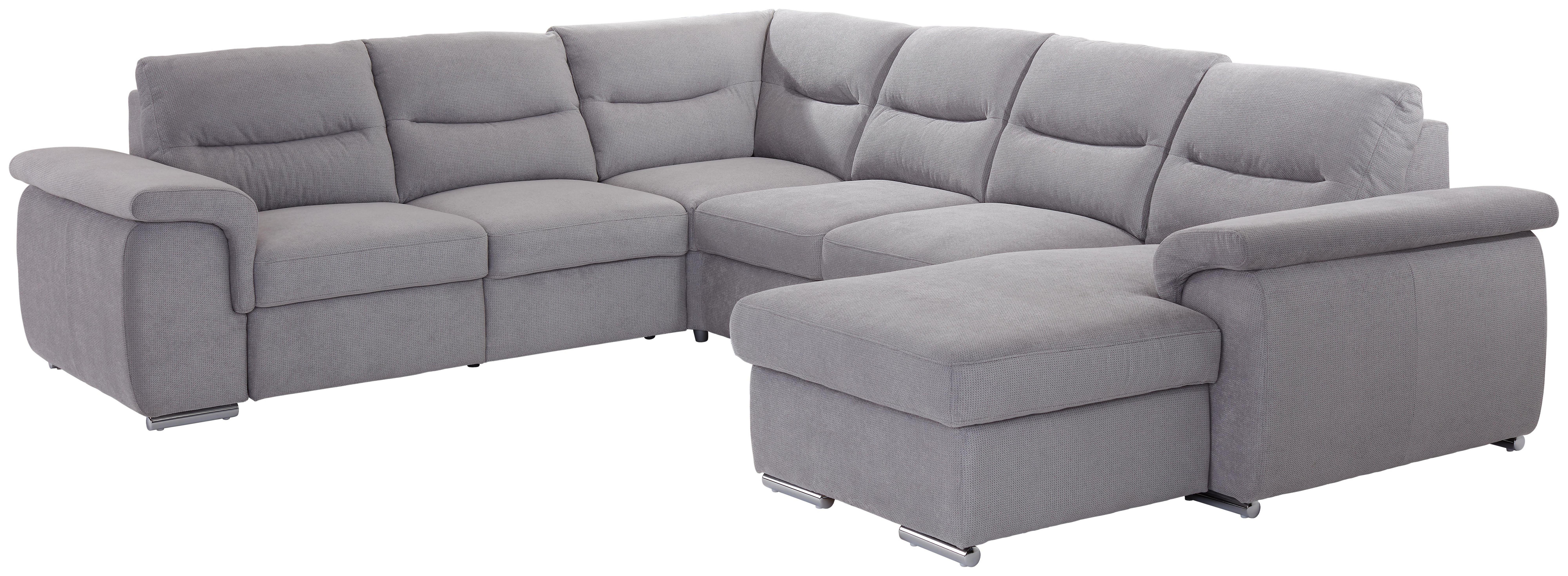 Wohnlandschaft in U-Form Hella 263x326x169 cm - Chromfarben/Grau, KONVENTIONELL, Textil (263/326/169cm) - Ombra