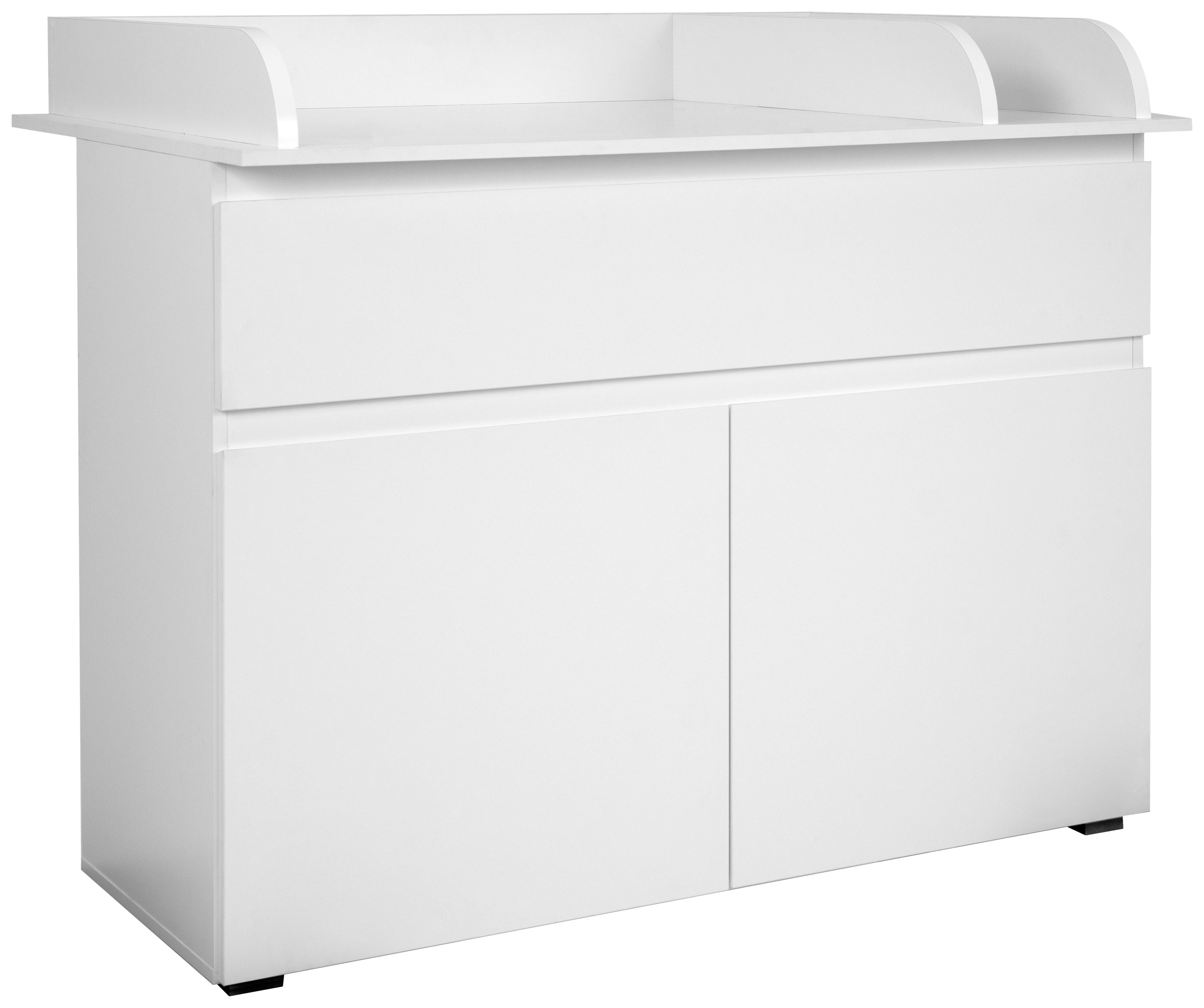 Wickelkommode Image B: 120 Cm Weiß 2 Türen 1 Schublade